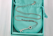 Load image into Gallery viewer, Tiffany &amp; Co. Platinum Diamond Oval 1.25&quot; Key Pendant 22&quot; Necklace

