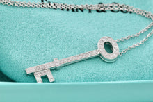 Load image into Gallery viewer, Tiffany &amp; Co. Platinum Diamond Oval 1.25&quot; Key Pendant 22&quot; Necklace
