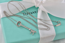 Load image into Gallery viewer, Tiffany &amp; Co. Platinum Diamond Oval 1.25&quot; Key Pendant 22&quot; Necklace
