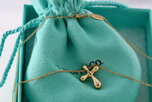 Load image into Gallery viewer, Tiffany &amp; Co. Elsa Peretti 18Kt. Gold Diamond Bubble Cross 16&quot; Necklace
