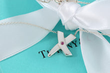 Load image into Gallery viewer, Tiffany &amp; Co. Paloma Picasso Silver &quot;X&quot; Kisses Pink Sapphire Necklace
