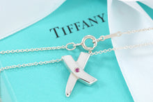 Load image into Gallery viewer, Tiffany &amp; Co. Paloma Picasso Silver &quot;X&quot; Kisses Pink Sapphire Necklace
