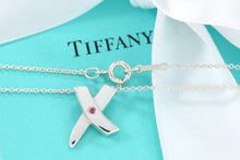 Load image into Gallery viewer, Tiffany &amp; Co. Paloma Picasso Silver &quot;X&quot; Kisses Pink Sapphire Necklace
