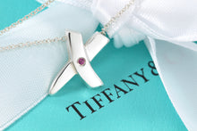 Load image into Gallery viewer, Tiffany &amp; Co. Paloma Picasso Silver &quot;X&quot; Kisses Pink Sapphire Necklace
