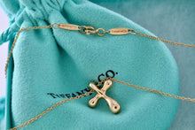 Load image into Gallery viewer, Tiffany &amp; Co. Elsa Peretti 18Kt. Gold Diamond Bubble Cross 16&quot; Necklace
