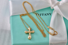 Load image into Gallery viewer, Tiffany &amp; Co. Elsa Peretti 18Kt. Gold Diamond Bubble Cross 16&quot; Necklace
