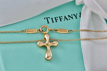 Load image into Gallery viewer, Tiffany &amp; Co. Elsa Peretti 18Kt. Gold Diamond Bubble Cross 16&quot; Necklace
