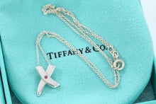 Load image into Gallery viewer, Tiffany &amp; Co. Paloma Picasso Silver &quot;X&quot; Kisses Pink Sapphire Necklace
