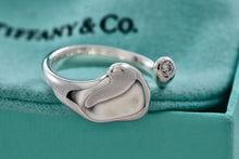 Load image into Gallery viewer, Tiffany &amp; Co. Elsa Peretti Silver Diamond Full Heart Ring
