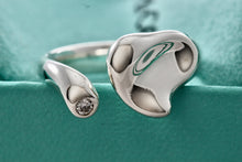 Load image into Gallery viewer, Tiffany &amp; Co. Elsa Peretti Silver Diamond Full Heart Ring
