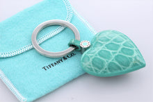 Load image into Gallery viewer, Tiffany &amp; Co. Leather Crocodile Texture Puffy Heart Keychain
