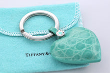 Load image into Gallery viewer, Tiffany &amp; Co. Leather Crocodile Texture Puffy Heart Keychain
