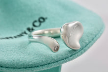 Load image into Gallery viewer, Tiffany &amp; Co. Elsa Peretti Silver Diamond Full Heart Ring
