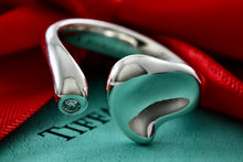Load image into Gallery viewer, Tiffany &amp; Co. Elsa Peretti Silver Diamond Full Heart Ring
