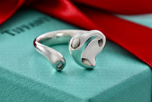 Load image into Gallery viewer, Tiffany &amp; Co. Elsa Peretti Silver Diamond Full Heart Ring
