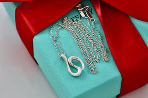 Tiffany & Co. Elsa Peretti Sterling Silver Wave Pendant Necklace