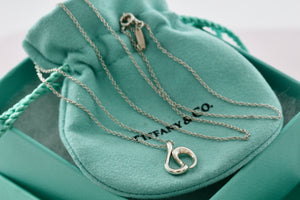 Tiffany & Co. Elsa Peretti Sterling Silver Wave Pendant Necklace