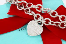 Load image into Gallery viewer, Tiffany &amp; Co. Silver Notes Script Heart Charm 16&quot; Heavy Link Necklace
