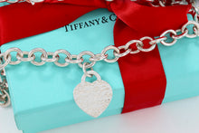 Load image into Gallery viewer, Tiffany &amp; Co. Silver Notes Script Heart Charm 16&quot; Heavy Link Necklace
