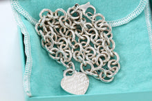 Load image into Gallery viewer, Tiffany &amp; Co. Silver Notes Script Heart Charm 16&quot; Heavy Link Necklace
