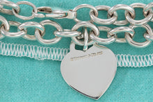 Load image into Gallery viewer, Tiffany &amp; Co. Silver Notes Script Heart Charm 16&quot; Heavy Link Necklace
