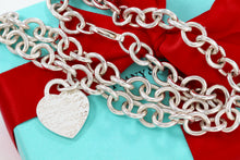 Load image into Gallery viewer, Tiffany &amp; Co. Silver Notes Script Heart Charm 16&quot; Heavy Link Necklace
