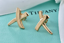 Load image into Gallery viewer, Tiffany &amp; Co. Paloma Picasso 18Kt. Gold X Kiss Stud Earrings
