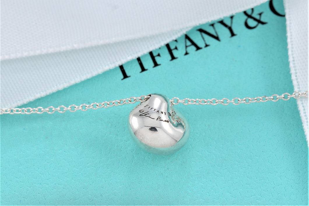Tiffany & Co. Elsa Peretti Silver Bean Nugget Pendant Necklace