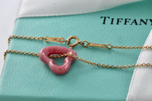 Load image into Gallery viewer, Tiffany &amp; Co. Elsa Peretti Pink Rhodonite Open Heart 18Kt. Gold Chain Necklace
