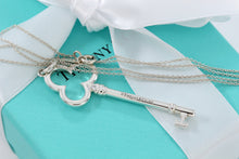 Load image into Gallery viewer, Tiffany &amp; Co. Silver Large Trefoil Key Pendant Link Chain Necklace

