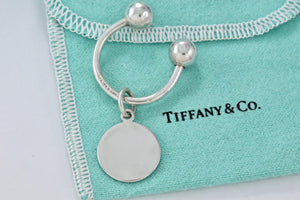 Tiffany & Co. Silver Vintage Round Tag Key Chain