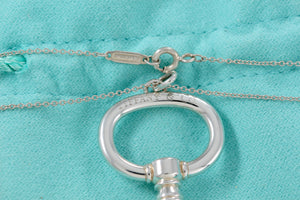 Tiffany & Co. Silver Large Oval Key Pendant Necklace