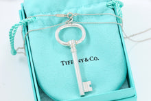 Load image into Gallery viewer, Tiffany &amp; Co. Silver Large Oval Key Pendant Necklace
