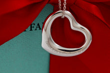 Load image into Gallery viewer, Tiffany &amp; Co. Elsa Peretti Silver Medium Open Heart 22mm Pendant 16&quot; Necklace
