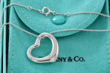 Load image into Gallery viewer, Tiffany &amp; Co. Elsa Peretti Silver Medium Open Heart 22mm Pendant 16&quot; Necklace
