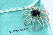 Load image into Gallery viewer, Tiffany &amp; Co. Silver Black Onyx Gemstone Fireworks Spider Flower Pin Brooch
