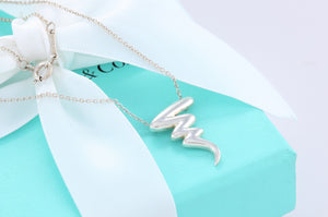 Tiffany & Co. Paloma Picasso Silver Zig Zag Scribble Charm Necklace