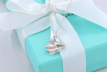 Load image into Gallery viewer, Tiffany &amp; Co. Silver Sailboat Pendant Necklace Vintage
