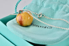 Load image into Gallery viewer, Tiffany &amp; Co. Silver Enamel Peach Fruit Pendant 16&quot; Necklace RARE
