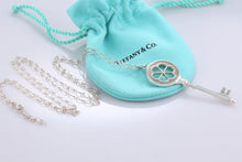 Load image into Gallery viewer, Tiffany &amp; Co. Silver Large Daisy Blossom Flower Key on Oval Link Chain Necklace
