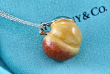 Load image into Gallery viewer, Tiffany &amp; Co. Silver Enamel Peach Fruit Pendant 16&quot; Necklace RARE

