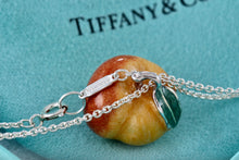 Load image into Gallery viewer, Tiffany &amp; Co. Silver Enamel Peach Fruit Pendant 16&quot; Necklace RARE
