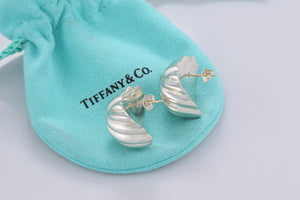 Tiffany & Co. Silver Dome Shell Earrings Vintage