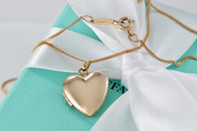 Load image into Gallery viewer, Tiffany &amp; Co. Vintage 14Kt. Gold Heart Locket Pendant 18&quot; Necklace
