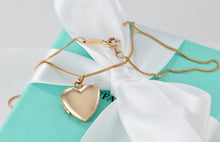 Load image into Gallery viewer, Tiffany &amp; Co. Vintage 14Kt. Gold Heart Locket Pendant 18&quot; Necklace
