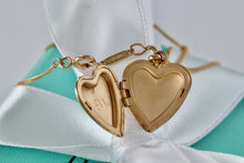 Load image into Gallery viewer, Tiffany &amp; Co. Vintage 14Kt. Gold Heart Locket Pendant 18&quot; Necklace
