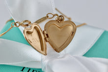 Load image into Gallery viewer, Tiffany &amp; Co. Vintage 14Kt. Gold Heart Locket Pendant 18&quot; Necklace
