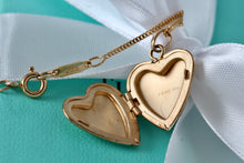 Load image into Gallery viewer, Tiffany &amp; Co. Vintage 14Kt. Gold Heart Locket Pendant 18&quot; Necklace
