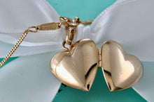 Load image into Gallery viewer, Tiffany &amp; Co. Vintage 14Kt. Gold Heart Locket Pendant 18&quot; Necklace
