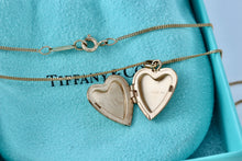 Load image into Gallery viewer, Tiffany &amp; Co. Vintage 14Kt. Gold Heart Locket Pendant 18&quot; Necklace
